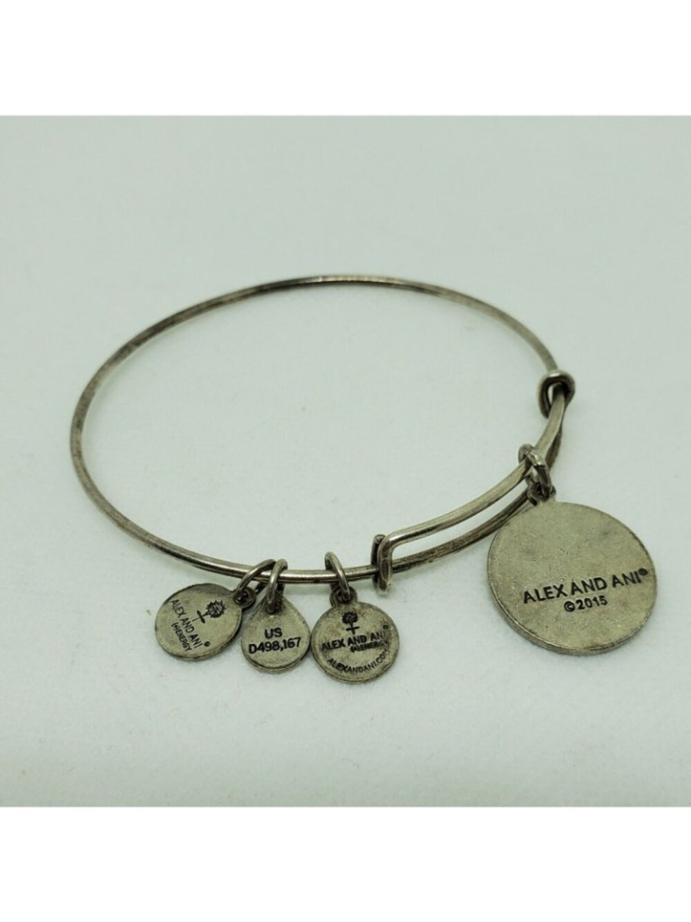 Alex and Ani Lotus Flower Bracelet Rafaelian Silver Bangle 2015 Jewelry Charm - Picture 4 of 7